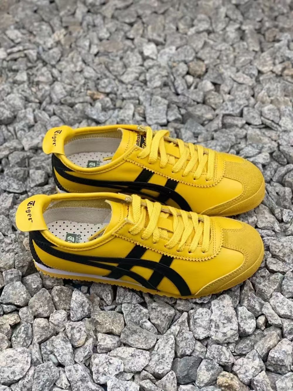 Onitsuka Tiger by Asics Yellow Sneakers with Black Stripes